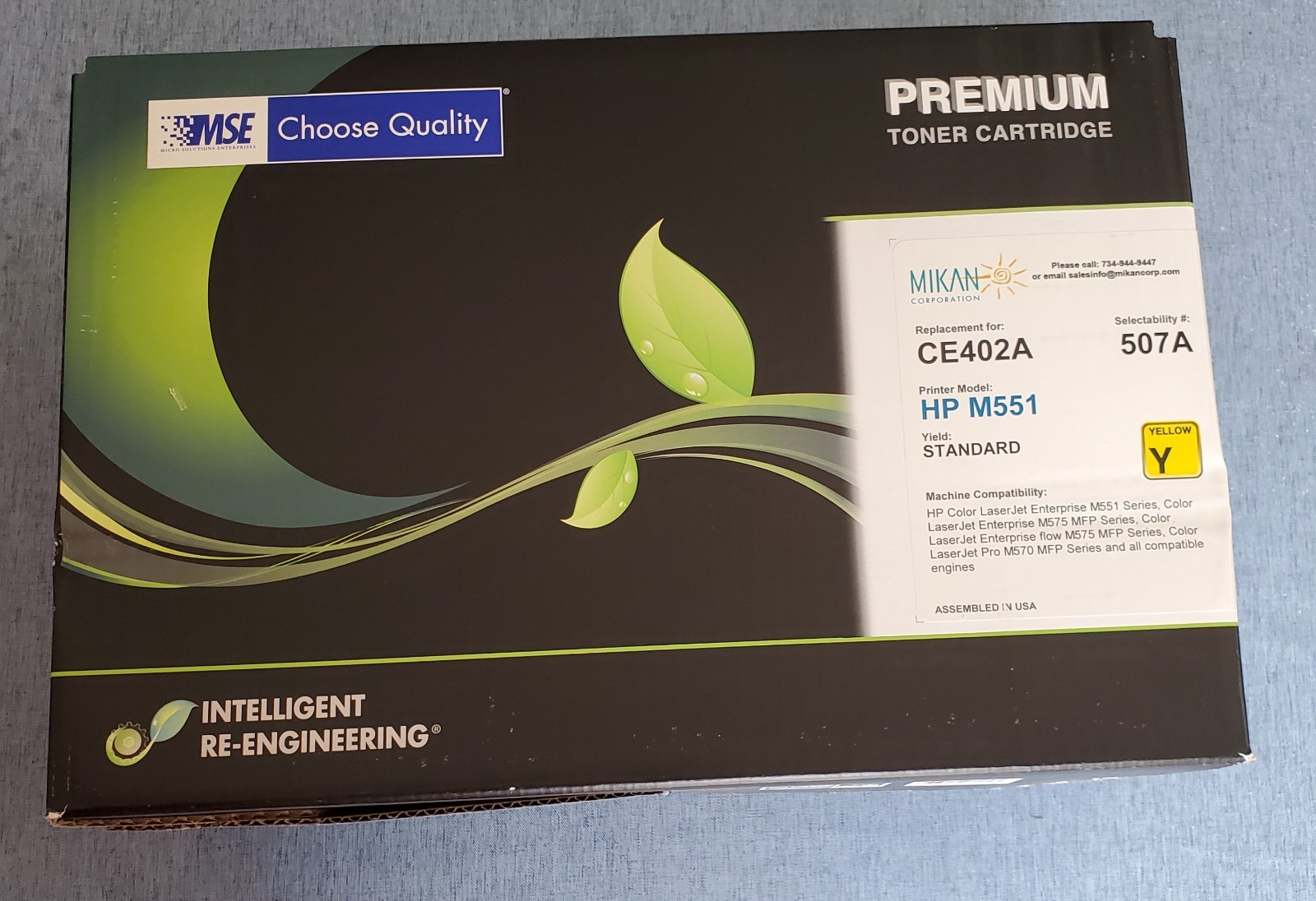 Premier toner cartridge CE400X Printer model HP M551 Yellow Cartridge