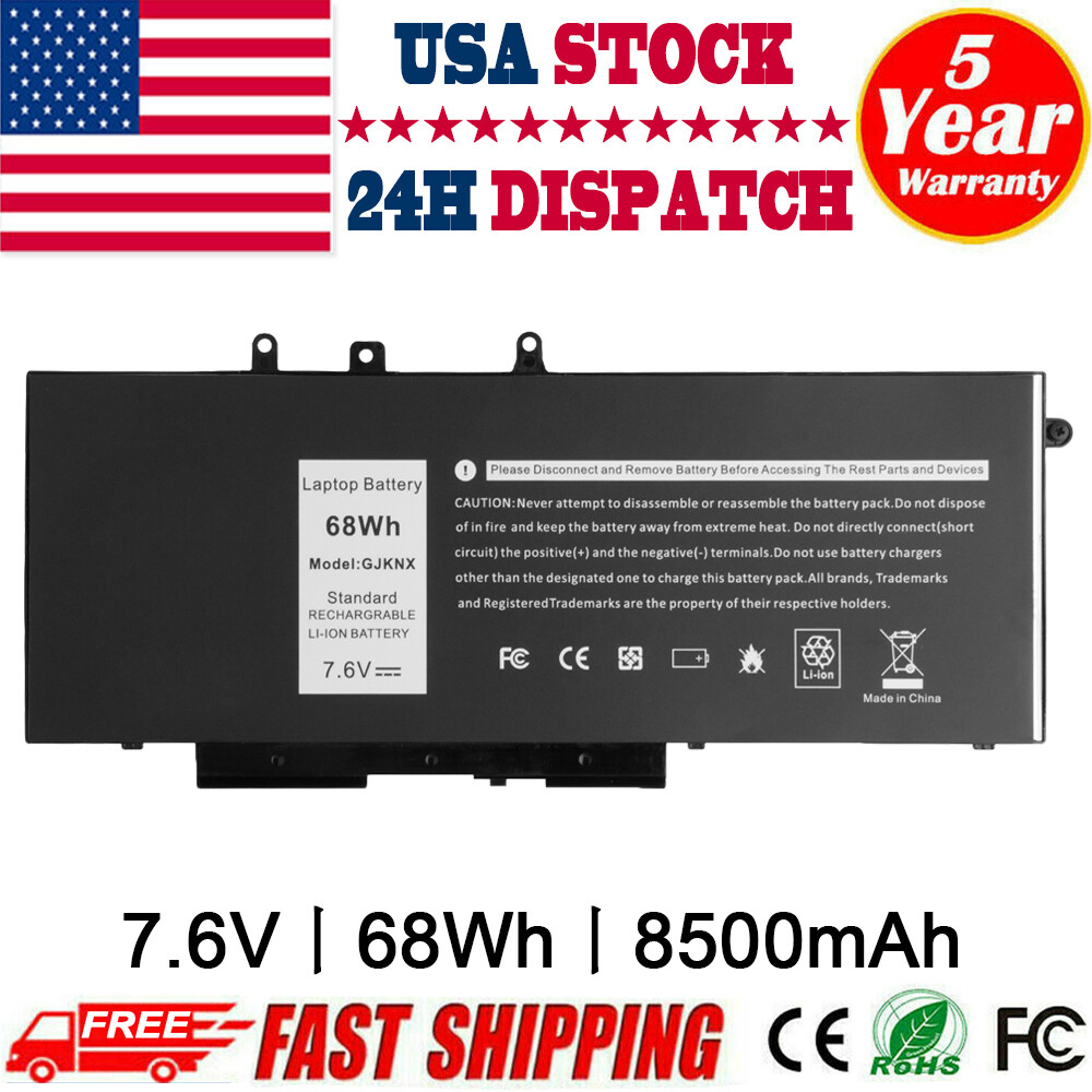 GJKNX Battery For Dell Latitude 5480 5580 5280 5490 5491 5580 5590 5591 Notebook