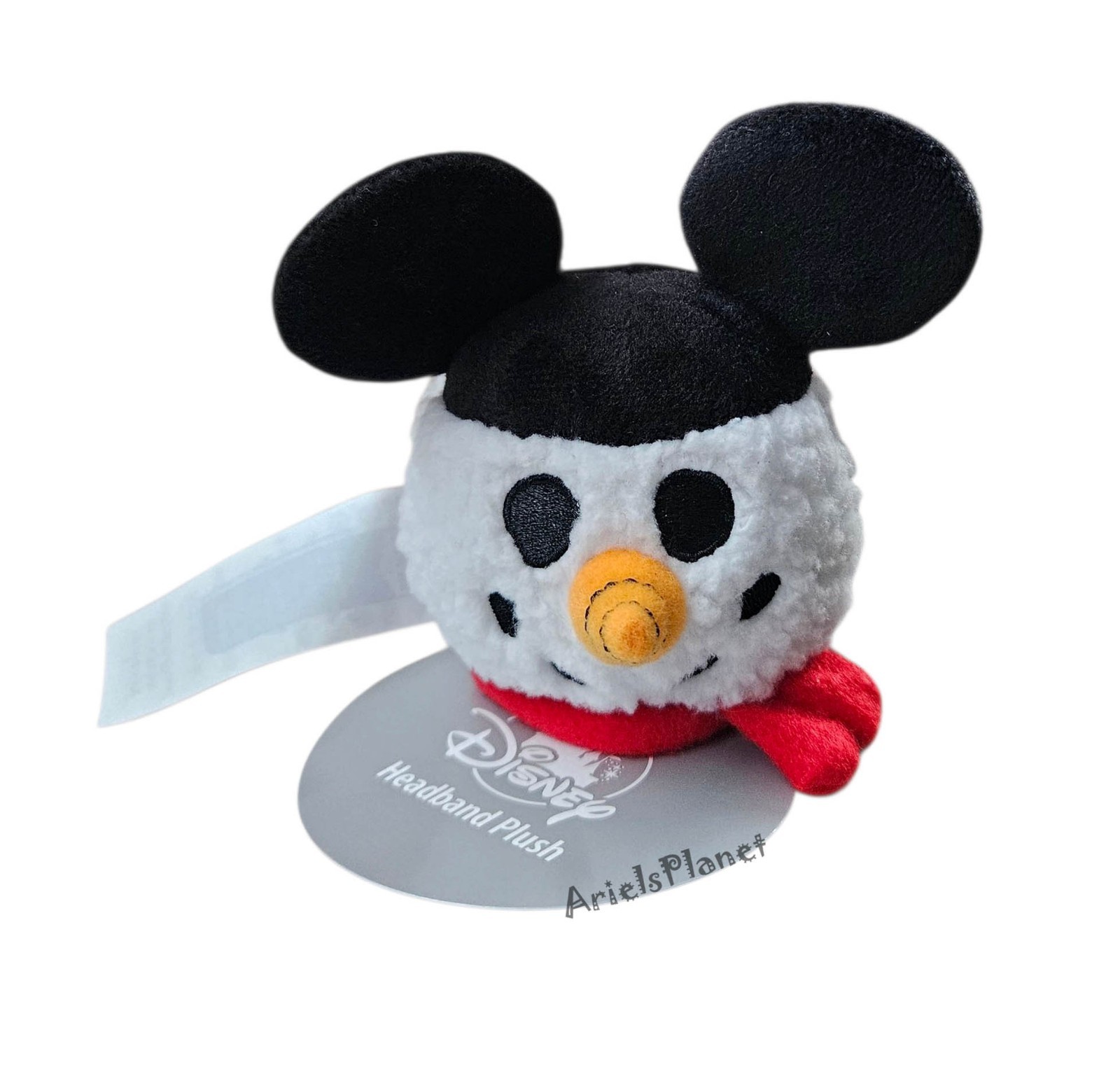 Disney Parks Create Your Own Mickey Ear Headband Christmas Snowman Plush 3.5"
