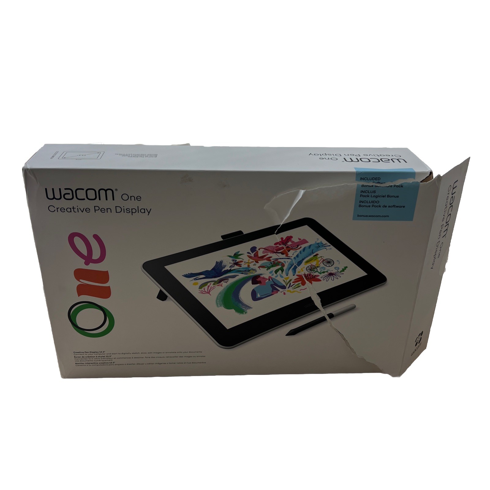 Wacom One Creative Pen 13.3 inch Professional Graphics Tablet - New Open Box 