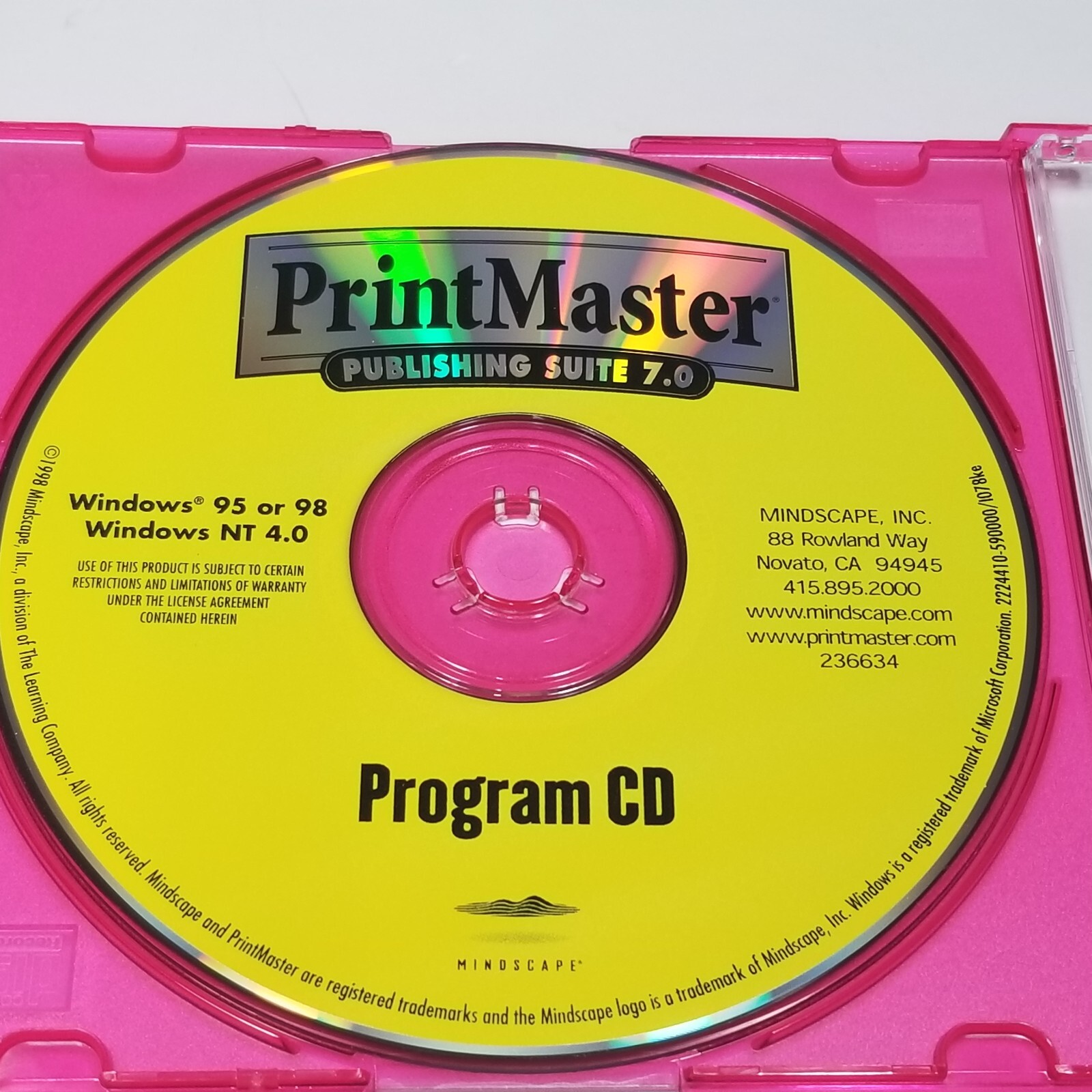 Printmaster Desktop Publishing Art Suite 7.0 Complete Software CD ROM Windows 95