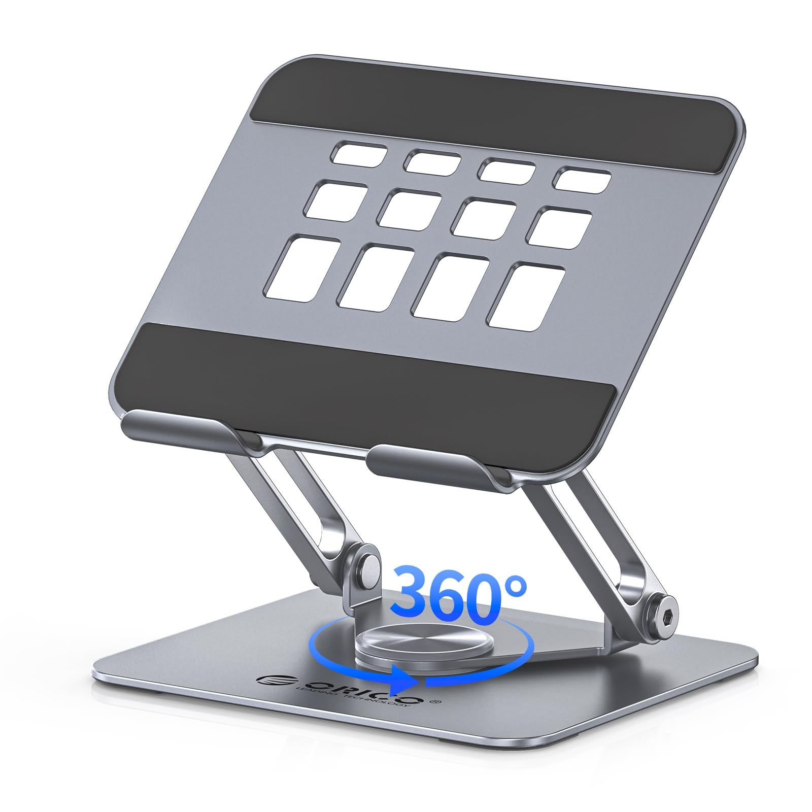 360° Rotating Foldable Tablet Stand, Stable Aluminum, FB2 - Gray
