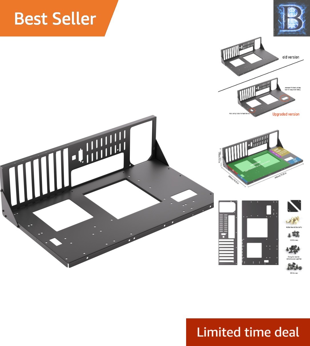 Lightweight DIY PC Rack - Black ATX Open Air Case for Enhanced Performance