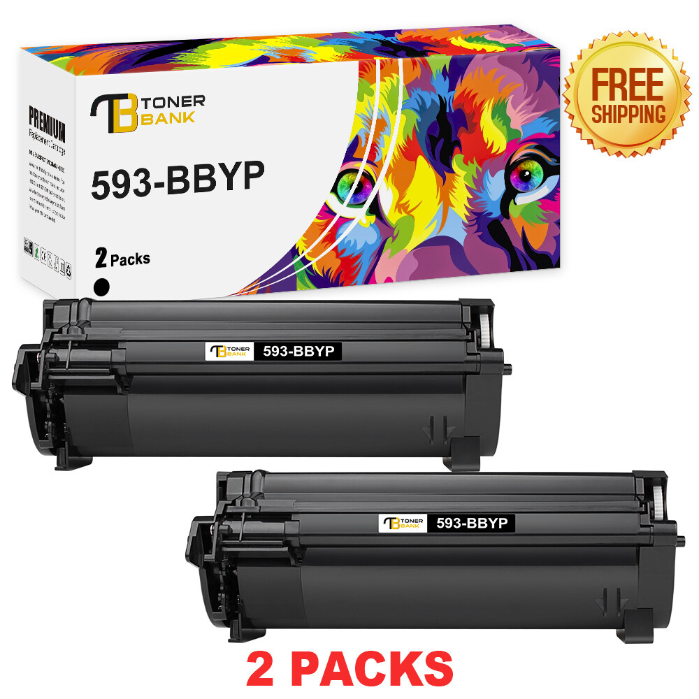 2 Pack High Yield 593-BBYP Toner Cartridge For Dell Laser S2830dn