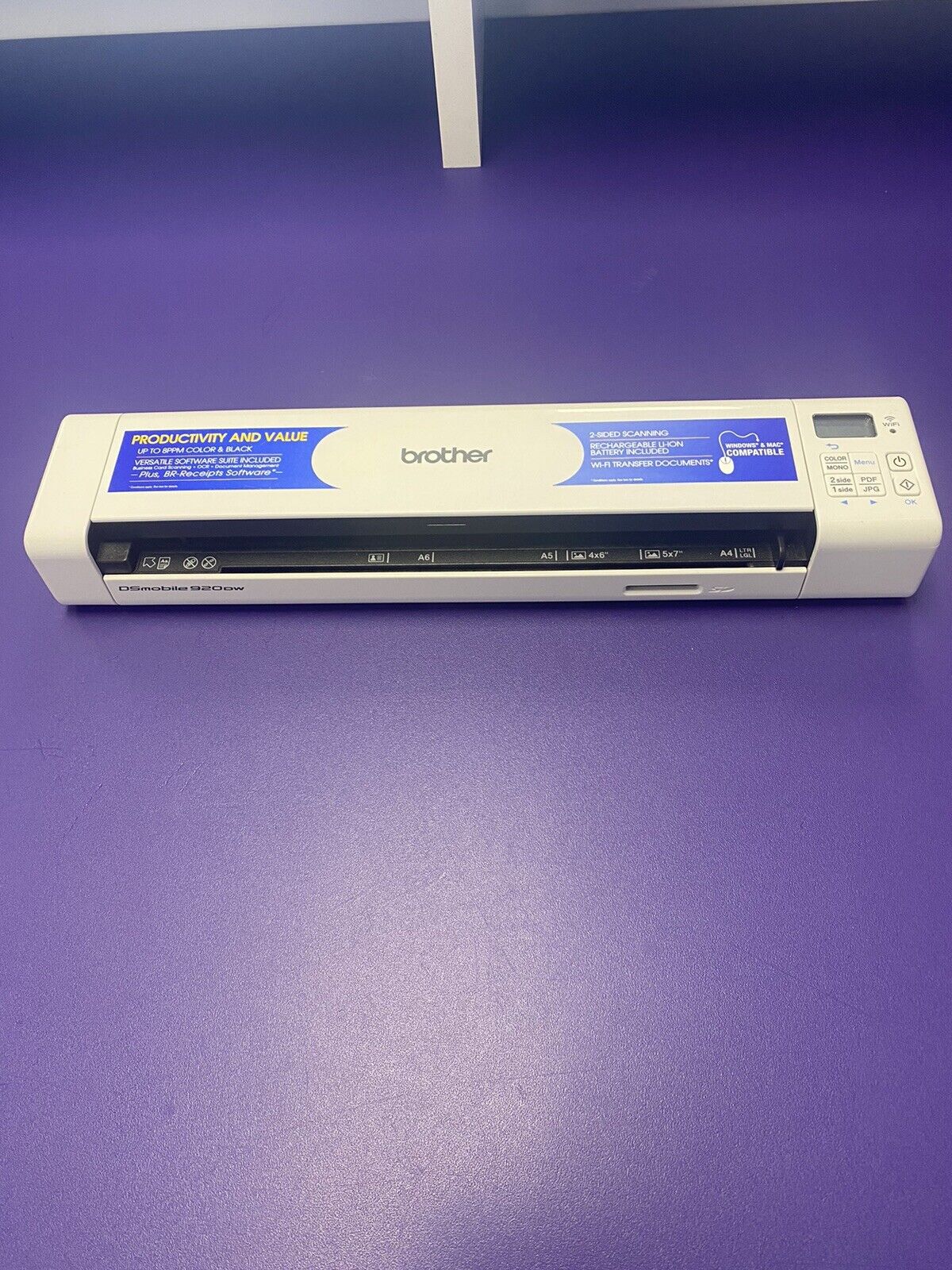 Brother DS-920DW Duplex & Wireless Compact Mobile Document Scanner