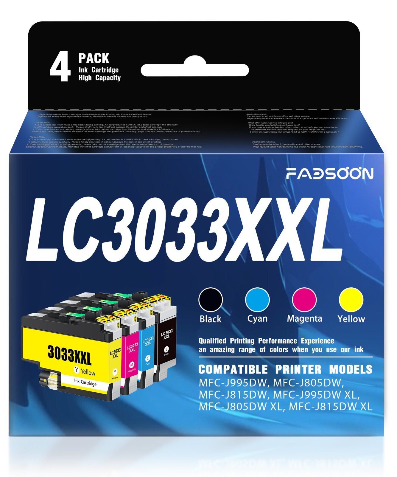 LC3033XXL 4PK High Yield Ink MFC-J805DW J805DWXL J815DW J815DWXL J995DW J995DWXL