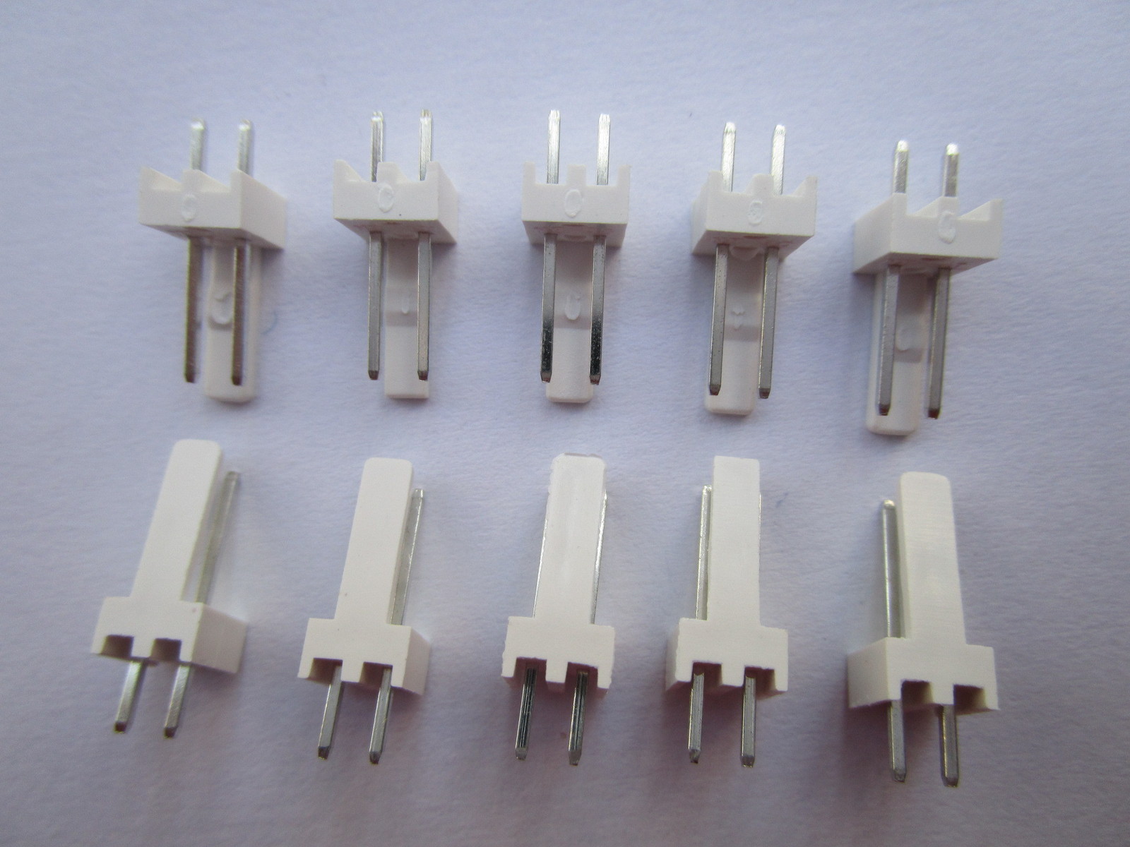 200 pcs Pitch 2.54mm 2510 2 Pin Male Plug Connector White Color New