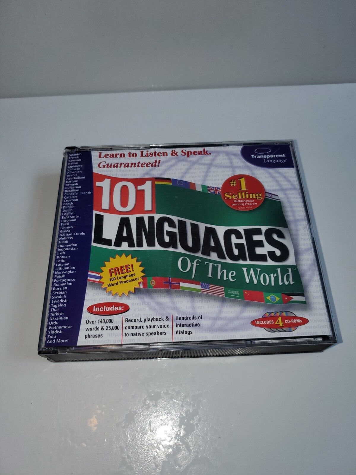 101 LANGUAGES OF THE WORLD  WINDOWS / MACINTOSH CD-ROM - TRANSPARENT LANGUAGE A*