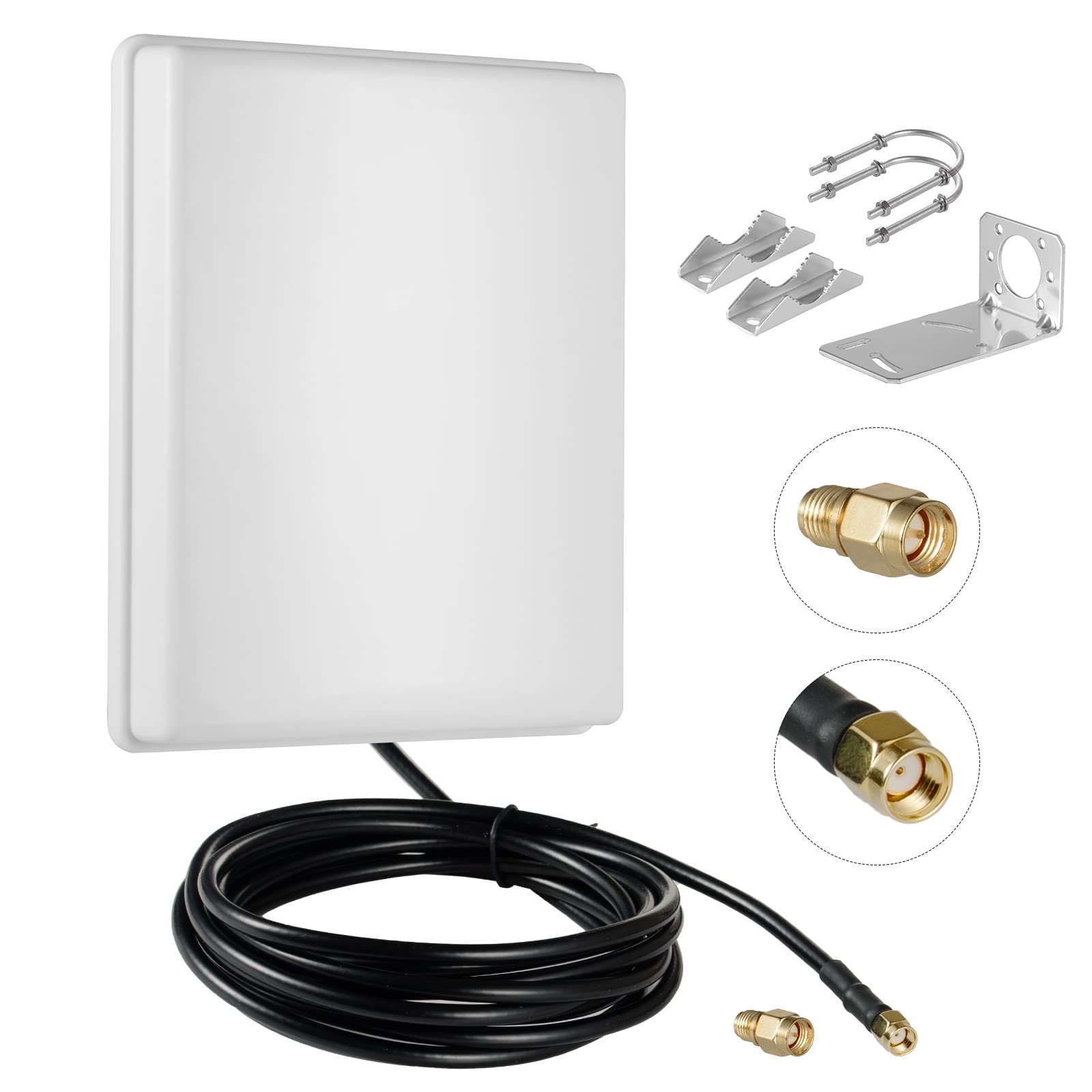Outdoor 15dBi Dual Band WiFi 2.4GHz 5GHz 5.8GHz Long-Range Directional Panel ...