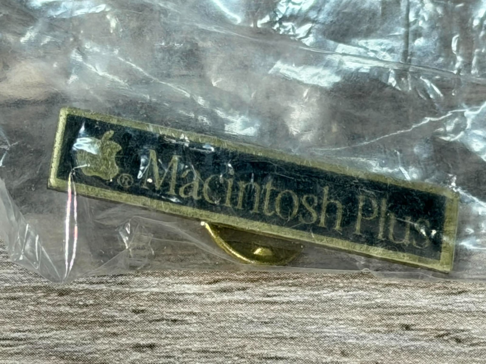 Vintage Apple Computer Macintosh Plus Brass Promotional Pin circa 1986