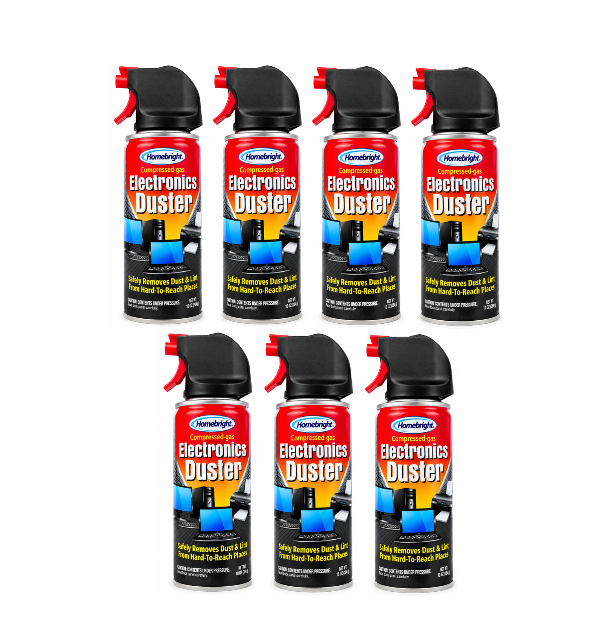 Homebright Electronics Duster 10 oz 7-Pack Compressed Gas Dust Remover