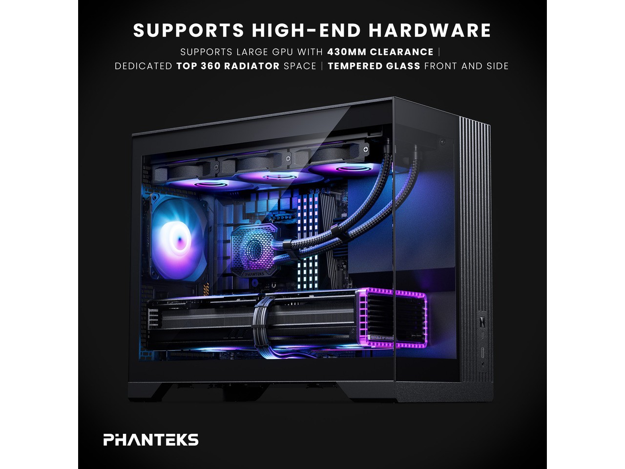 Phanteks XT V3, Compact Micro-ATX Gaming Chassis, Tempered Glass Front & Side,