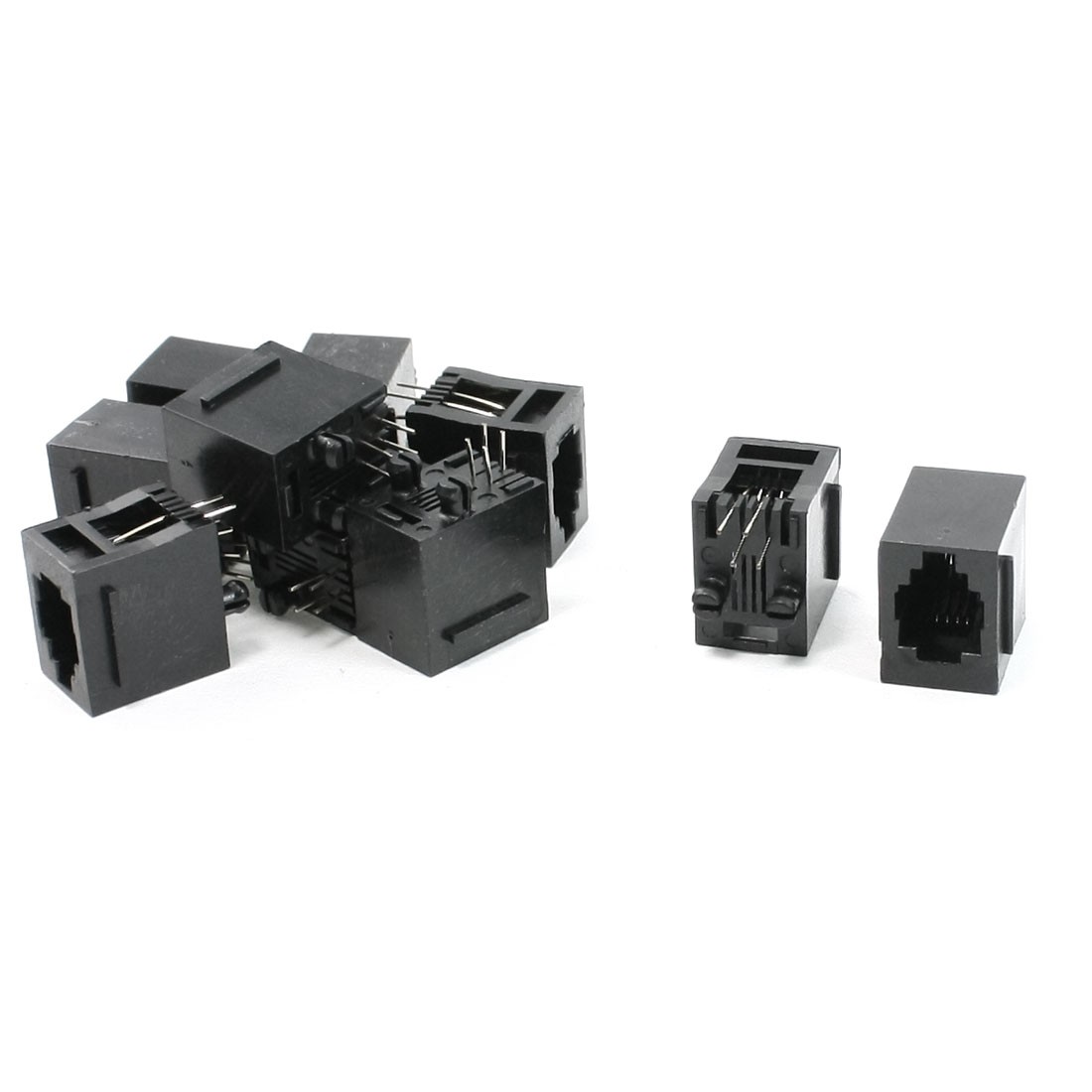 10 Pcs RJ9 RJ10 RJ22 4P4C Handset Cord Sockets Vert PCB Jacks 15mm Length