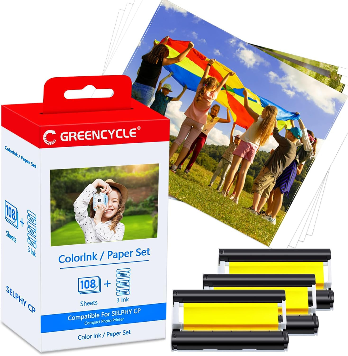 Compatible KP-108IN Color Ink Paper Canon SELPHY CP1200 CP1000 4x6 108 Sheets