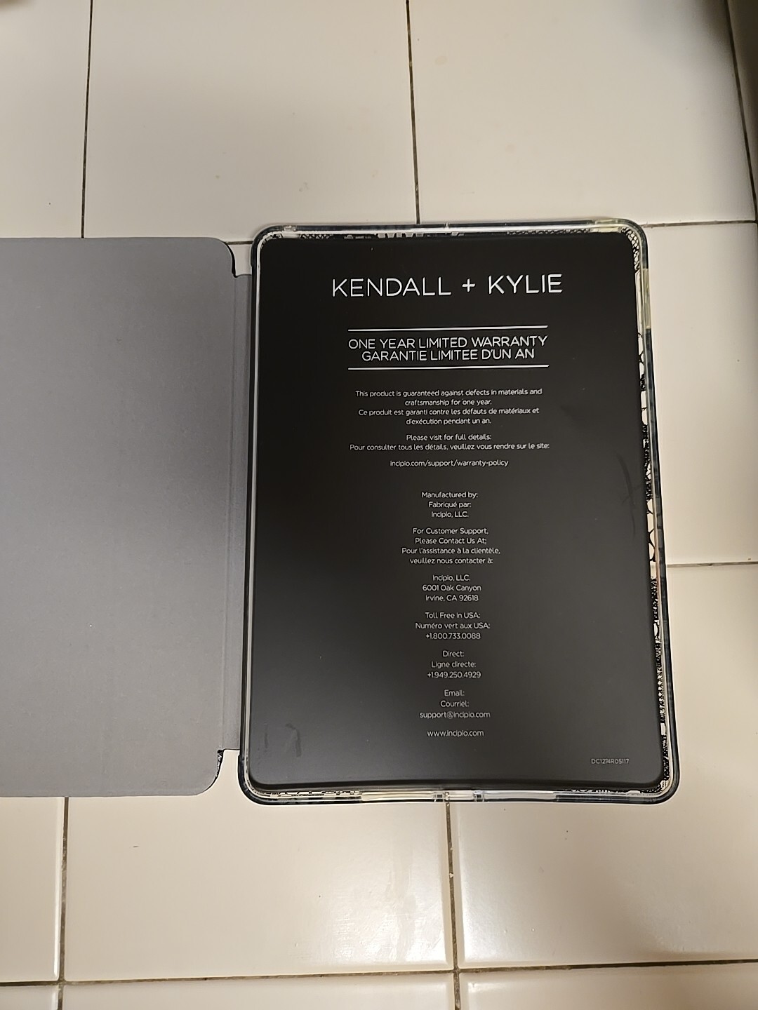 KENDALL + KYLIE Black Lace Print Tablet Folio Cover fits iPad 5th Generation 9.7