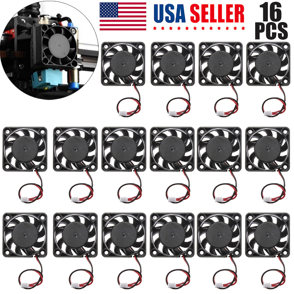 16pc 12V Mini Silent Cooling Computer Fan - Small 40mm x 10mm DC Brushless 2-pin