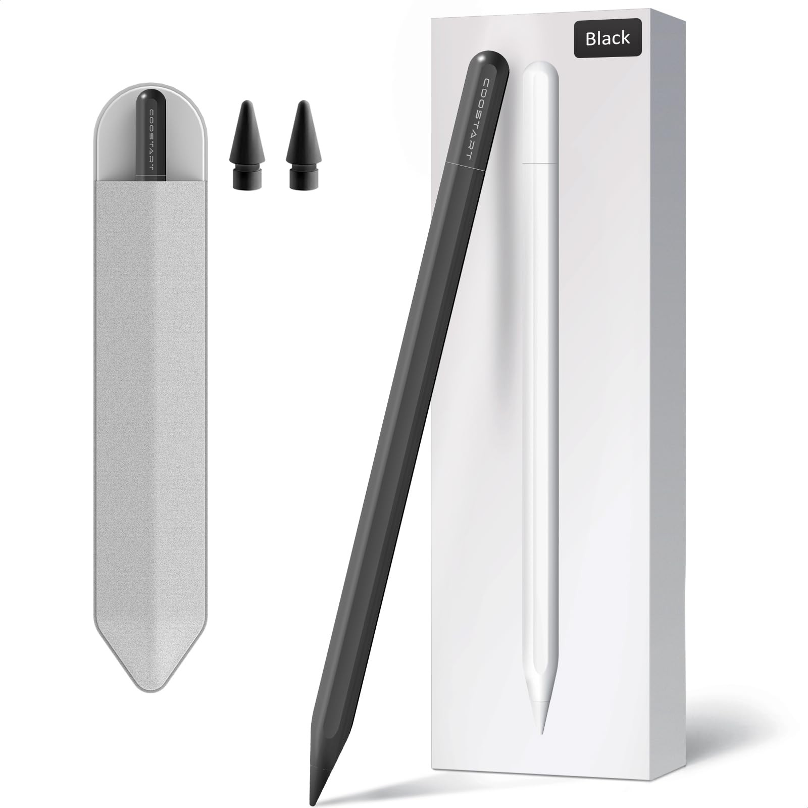 COOSTART Stylus Pen for iPad 9th&10th Gen, 5 Min Fast Charge, Black