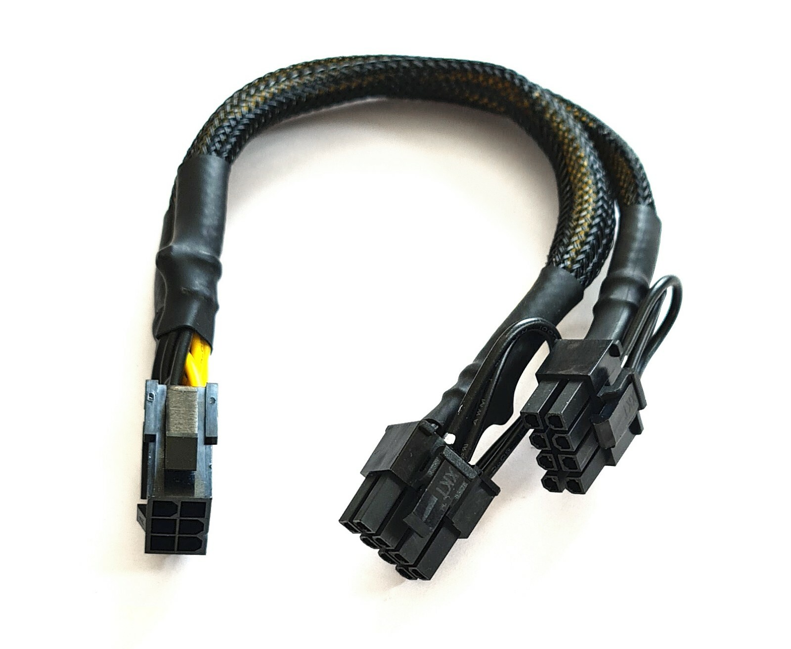 PCI Express Cable Splitter 6 pin to 2 x PCI Express 6+2-pin 18 AWG Black Sleeved
