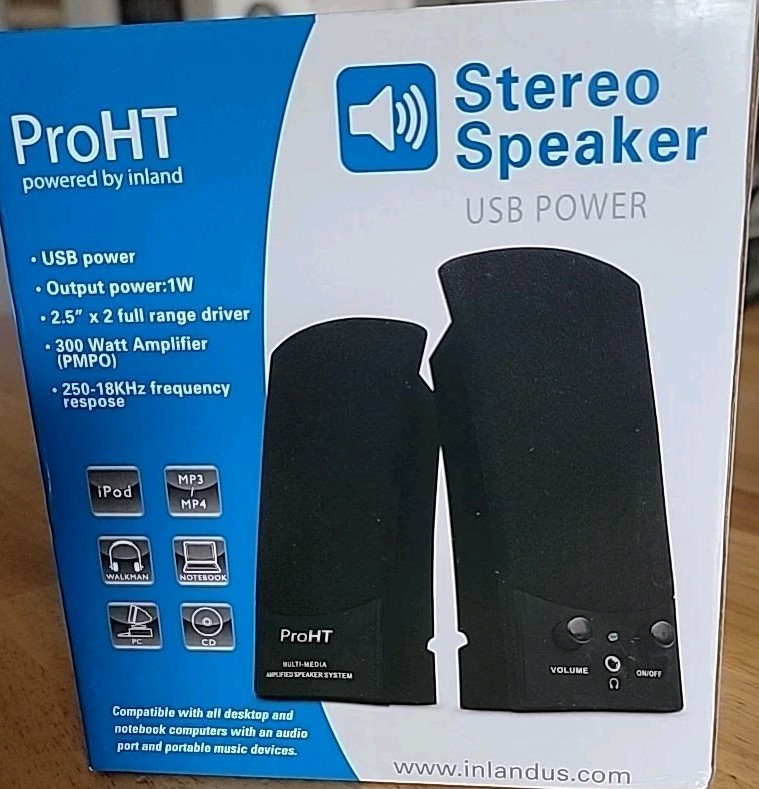 Inland ProHT Stereo Speakers Pc USB Power