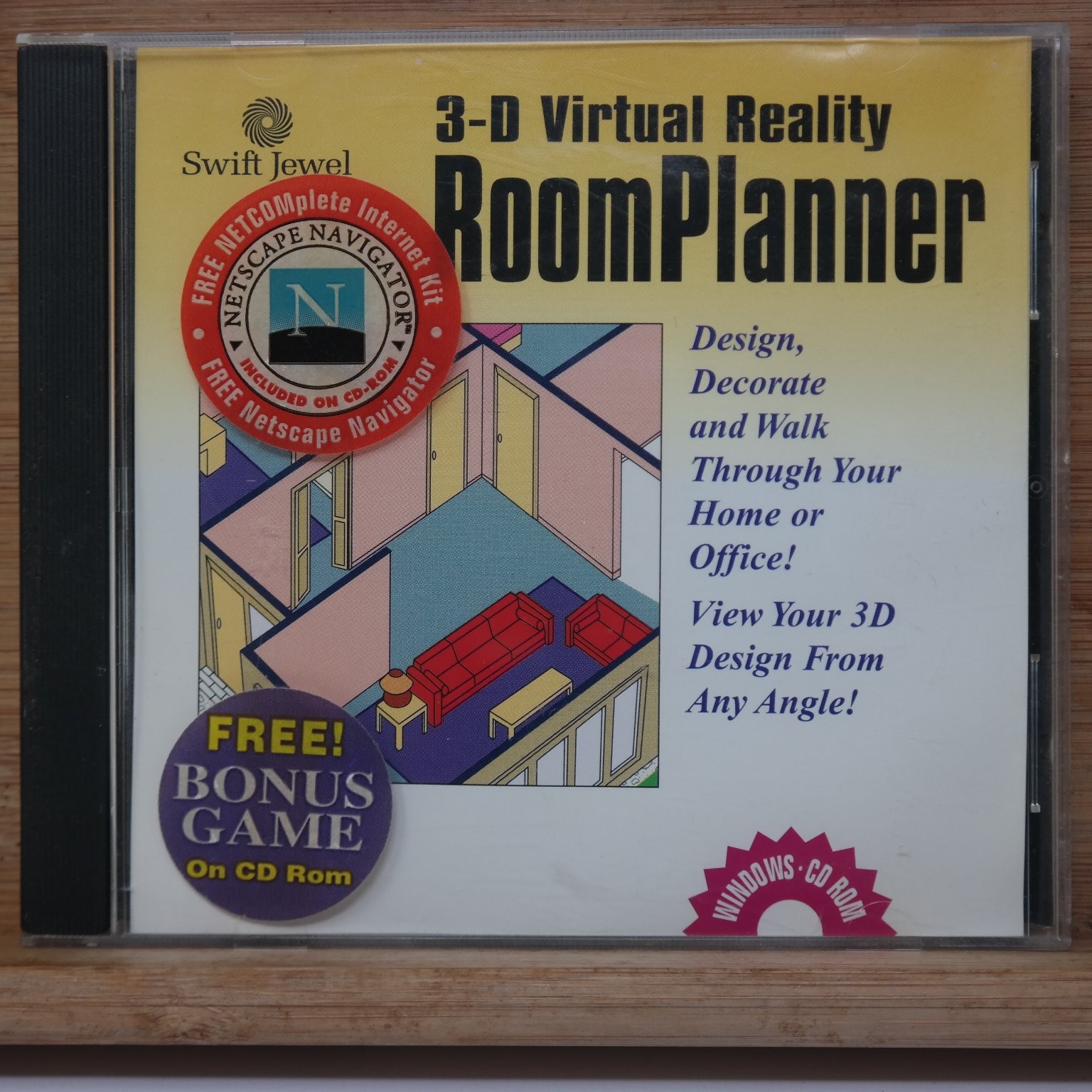 3-D Virtual Reality RoomPlanner PC Cd-rom Swift Jewel Cosmi Windows 3.1 95 98
