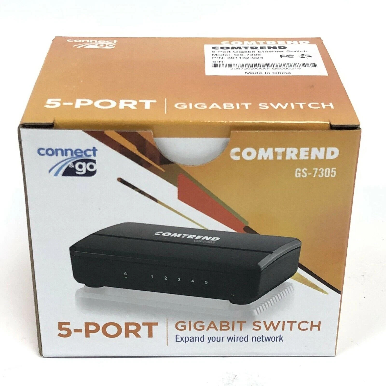 COMTREND 5-Port Gigabit Ethernet Switch GS-7305 NEWinBOX Connect & Go 301132-024