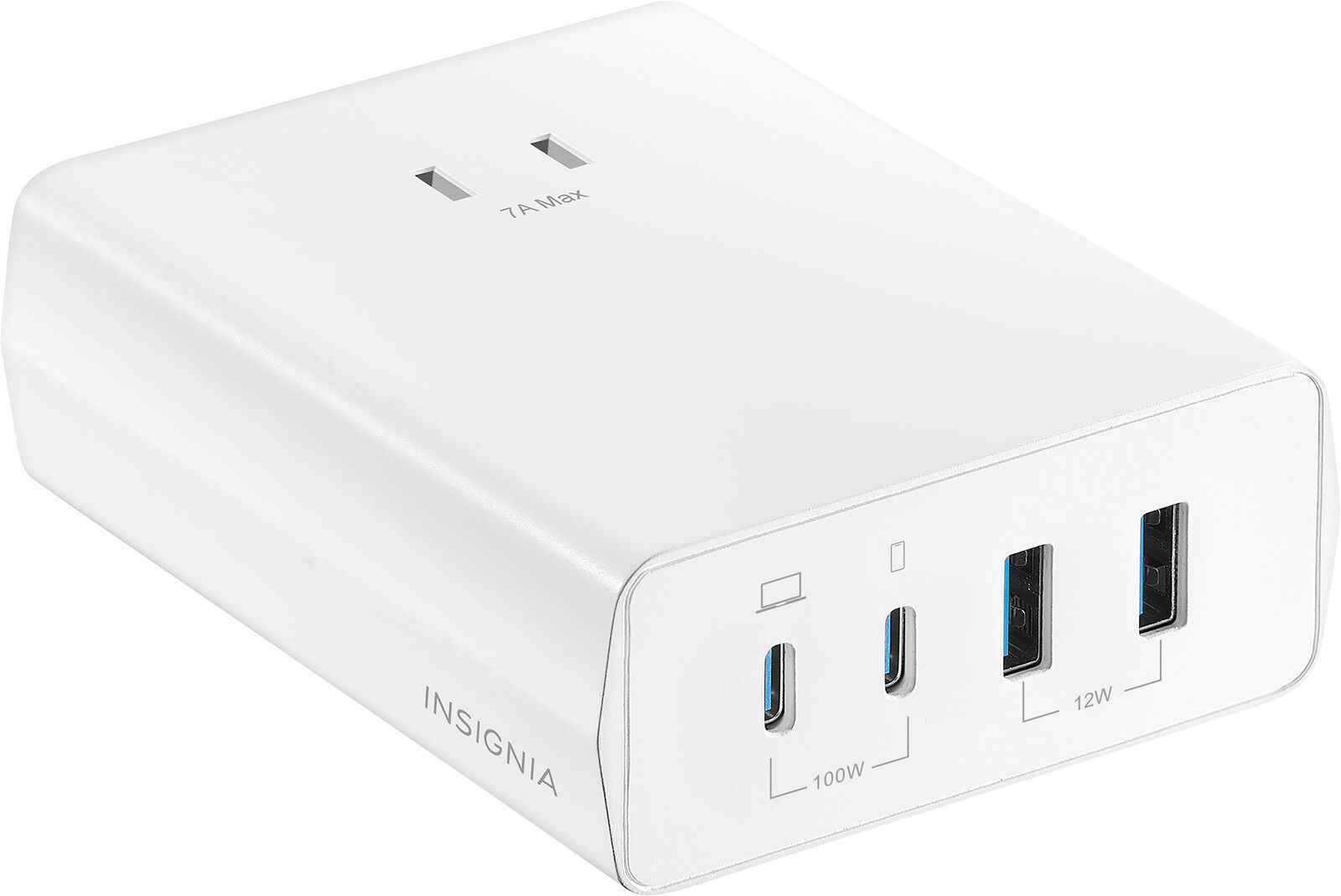 Insignia- 100W 4-Port USB and USB-C Desktop Charger Kit for MacBook Pro, Sm...