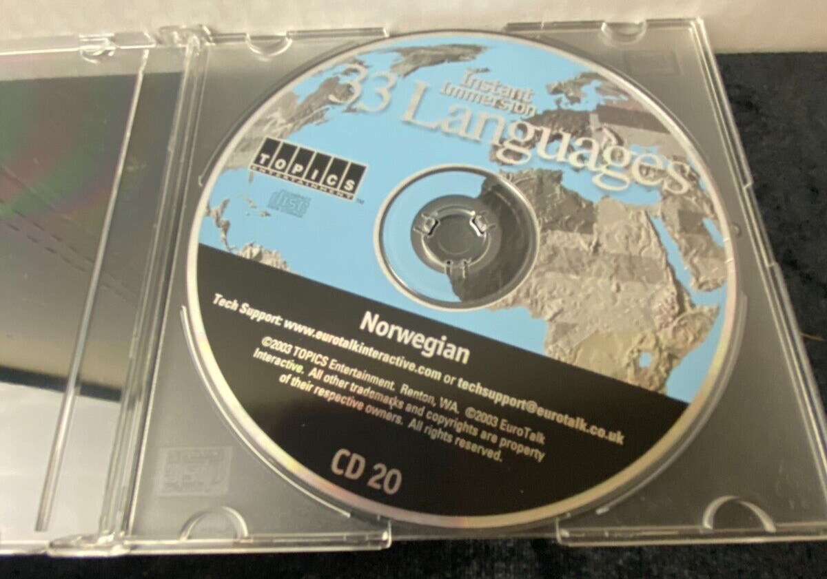 INSTANT IMMERSION 33 LANGUAGES CD ROM 20 NORWEGIAN