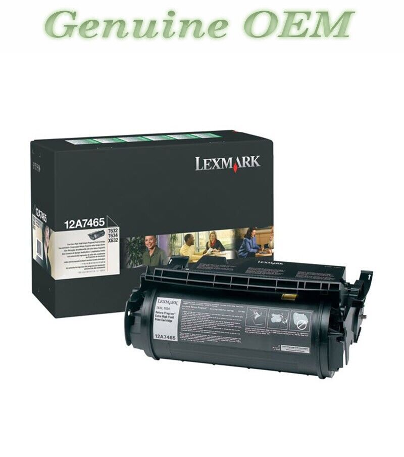 12A7465 Original OEM Lexmark Toner, Black Extra High Yield Genuine Sealed