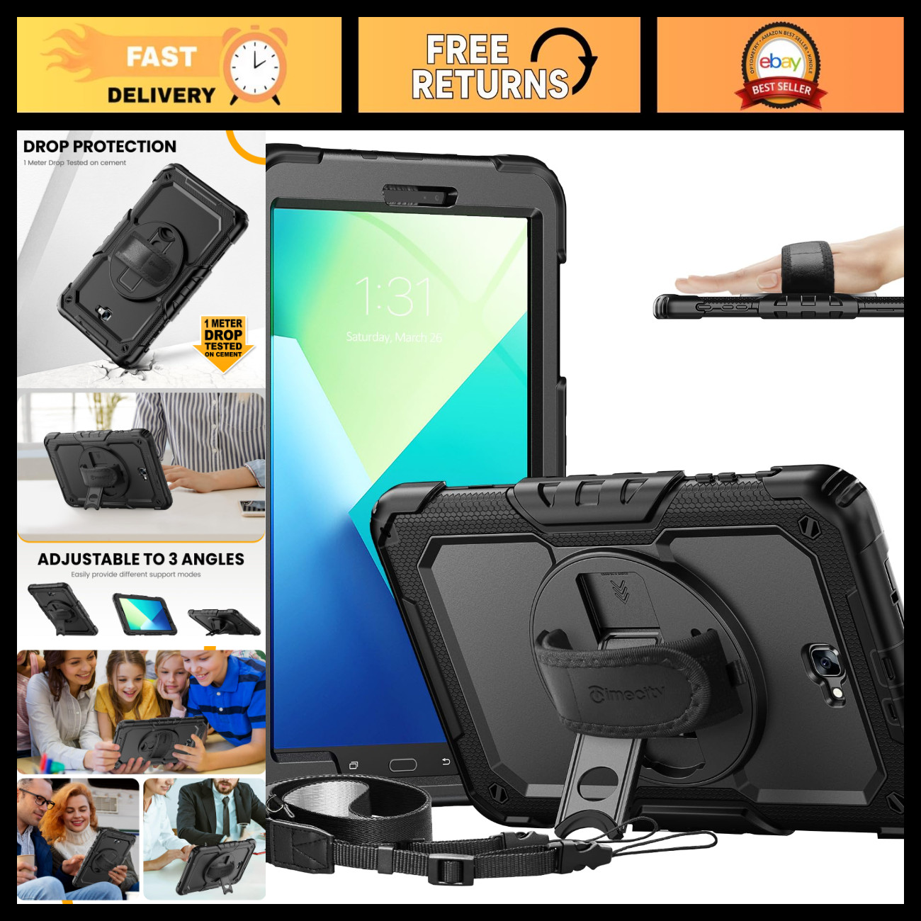 10.1 Inch Tablet Case for Samsung Galaxy Tab A 2016 - Durable, Shockproof Cover