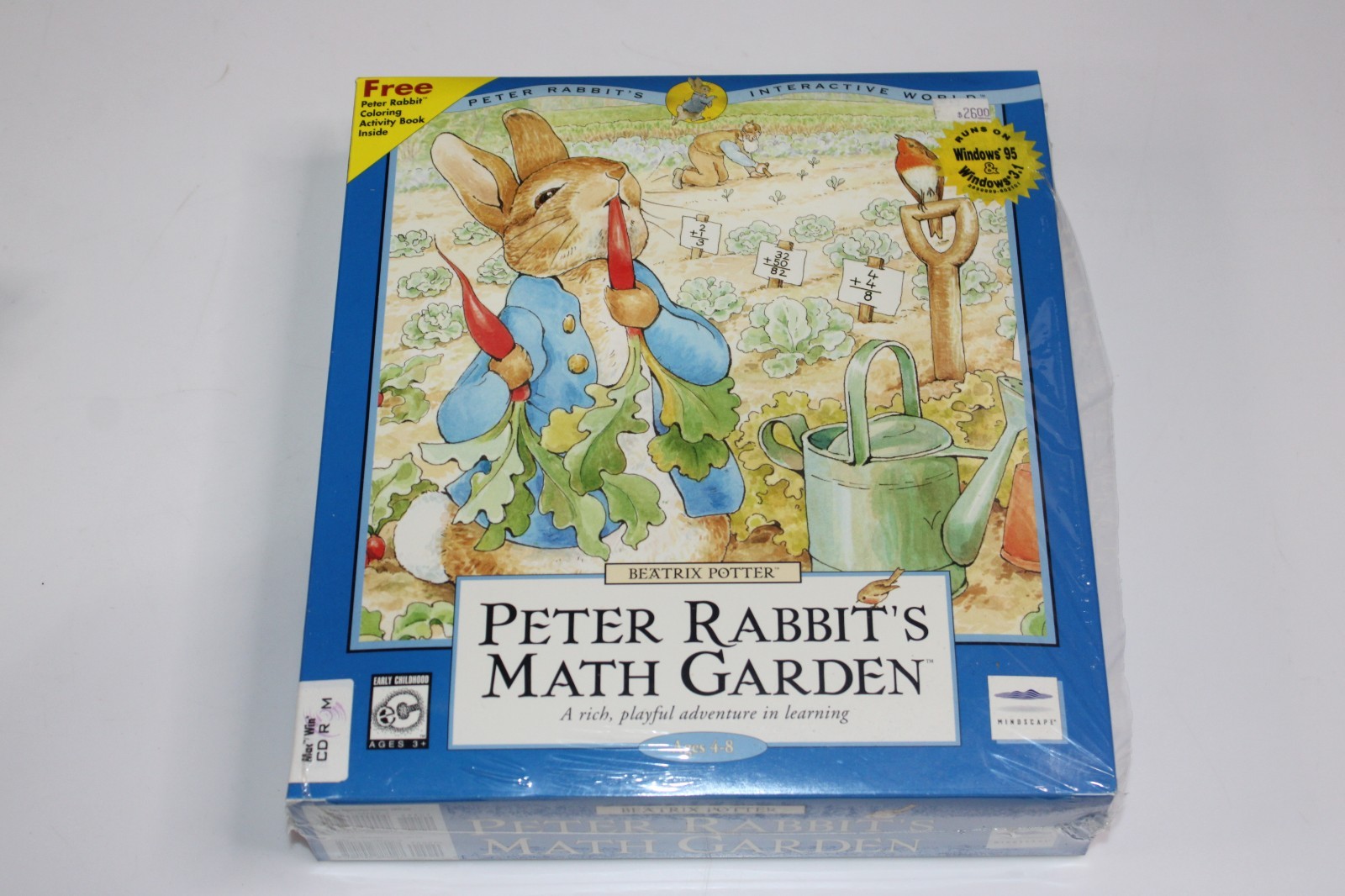 Peter Rabbit's Math Garden, Beatrix Potter, Mindscape, CD-ROM, 1996, NIB sealed