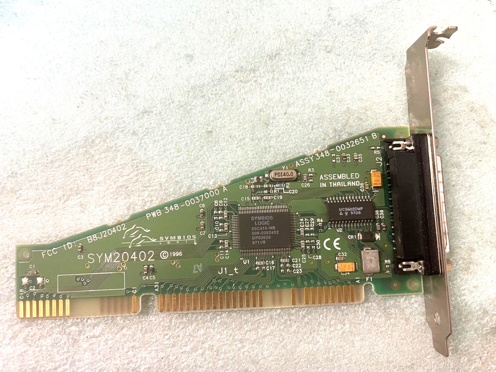 VINTAGE SYMBIOS LOGIC SYM20402 ISA SCSI CARD B8J20402 EXT SCSI 25P PORT MXB189