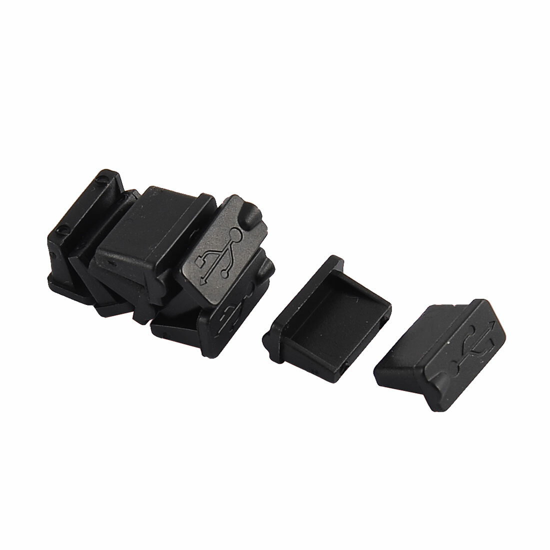 Household Computer Rubber  USB Port Cover Protector Black 8pcs