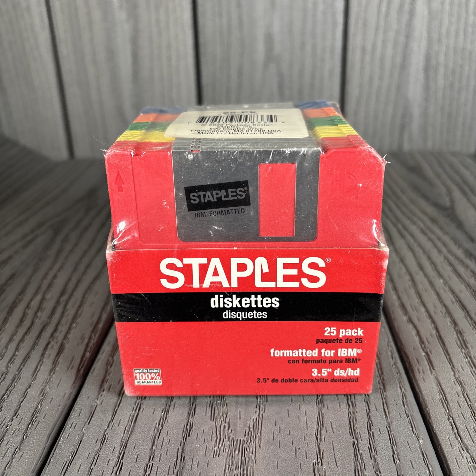 STAPLES 3.5" ds/hd Diskettes 25 Pack New Factory Sealed