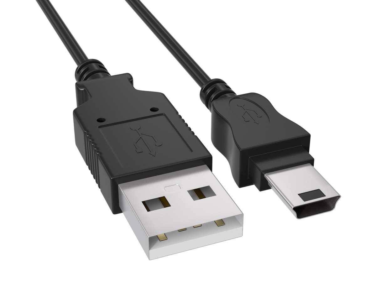 6ft USB 2.0 Type A Male to Mini 5-Pin Male Cable, 480Mbps, Black