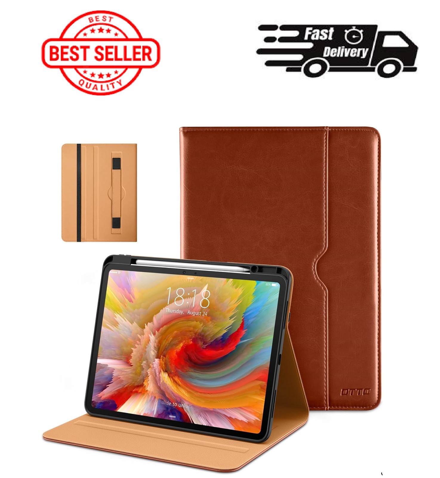 DTTO for iPad Pro 13 Inch Case (M5/M4) 2025/2024, Premium Leather Business Folio