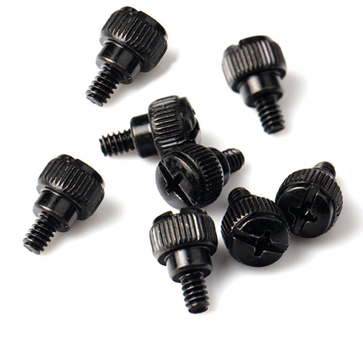 8pcs PC Computer Case Thumbscrews 6-32 Thumb Screw Black