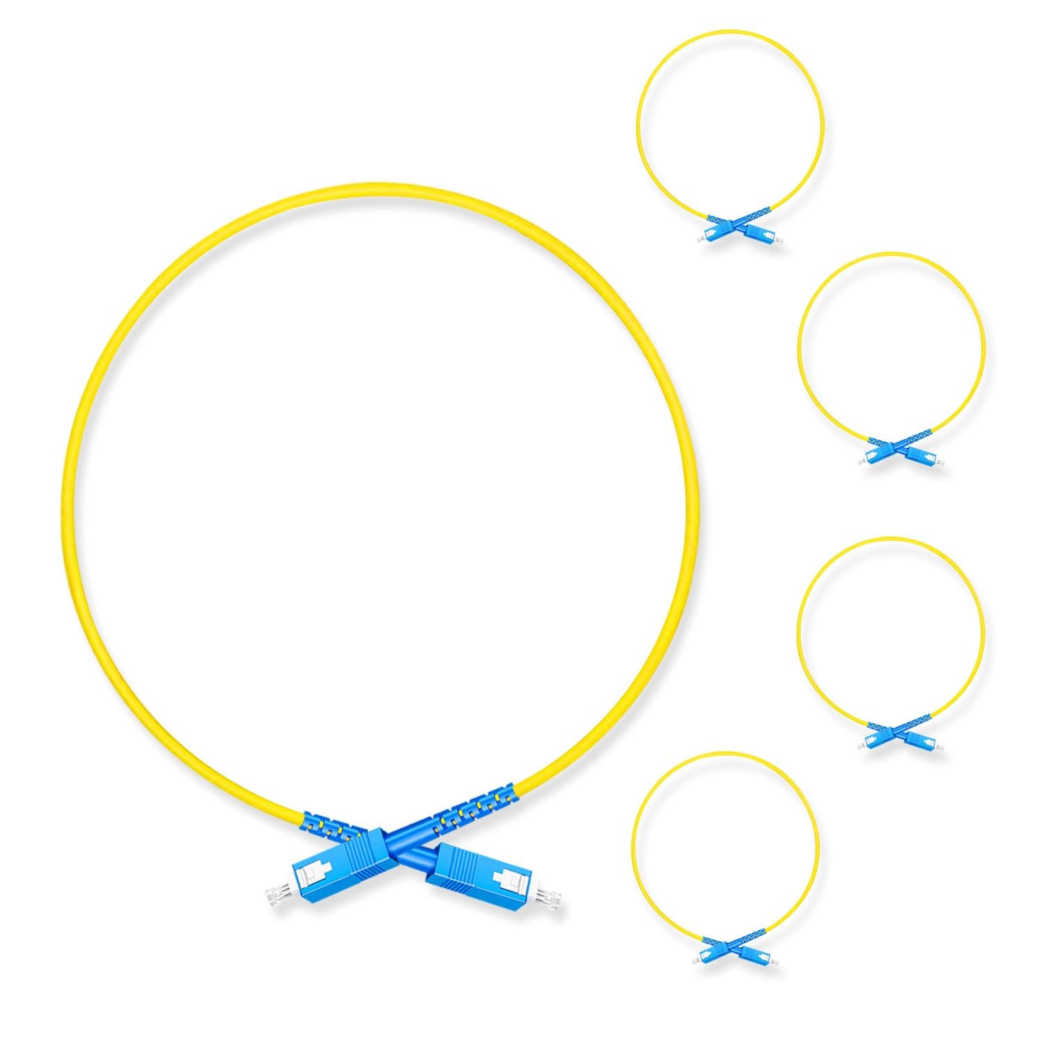 Lebrudos 5Pcs 0.5 Meter Fiber Optic Patch Cord SC UPC to SC UPC, Simplex Sing...