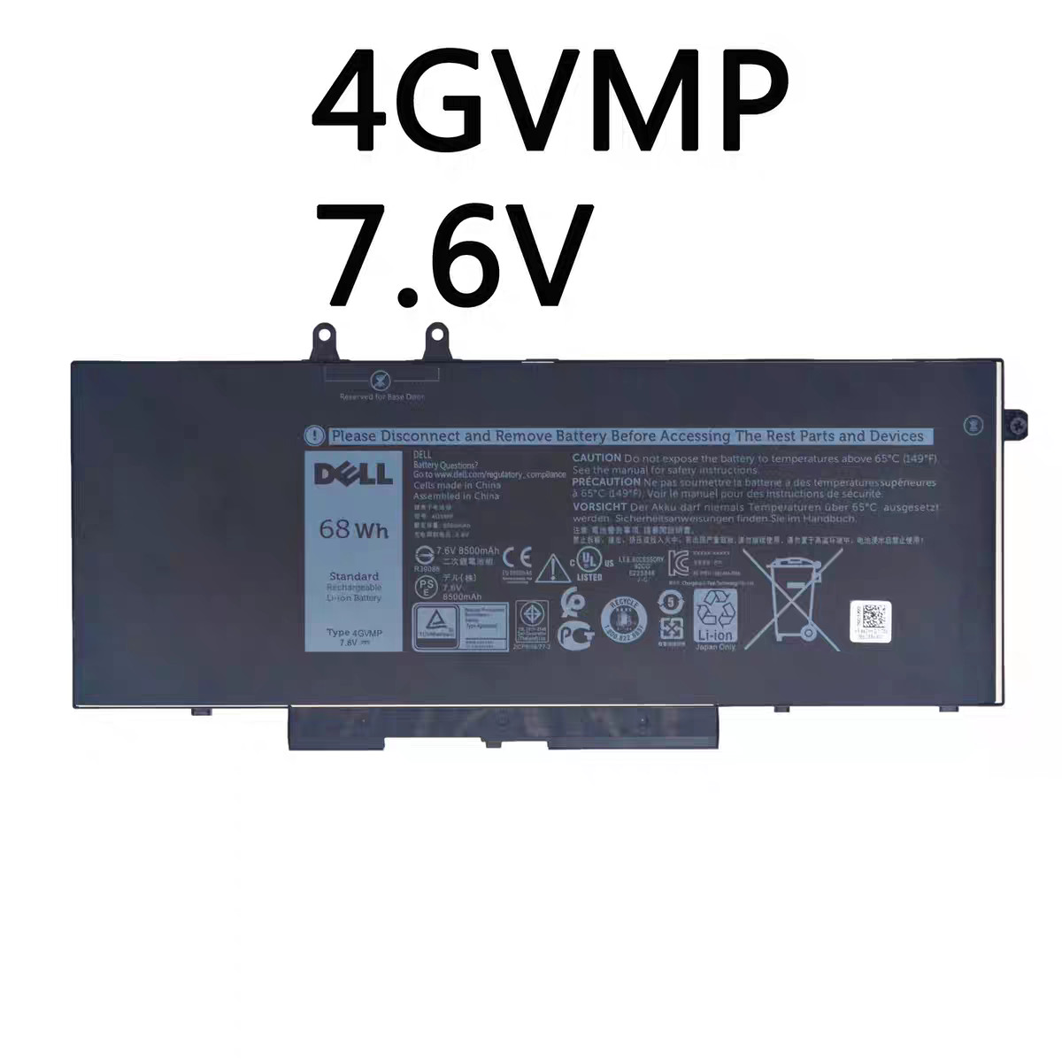 Genuine OEM 4GVMP Battery For Latitude 5400 5500 Precision 3540 9JRYT C5GV2 68Wh