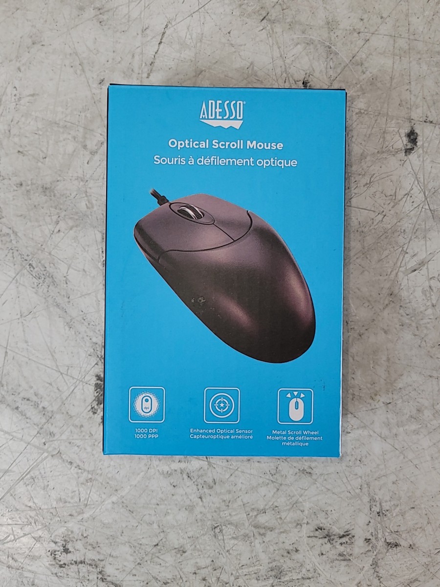 ADESSO HC-3003US Optical Scroll Mouse 3-Button USB SEE NOTES