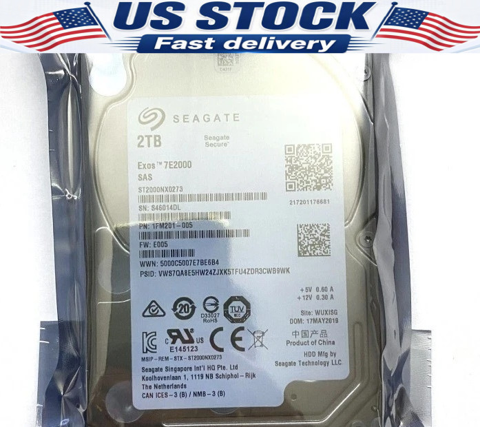 ‌New Seagate ST2000NX0273 2TB 7.2K SAS 12Gb/S 128MB 2.5" HDD EXOS Enterprise