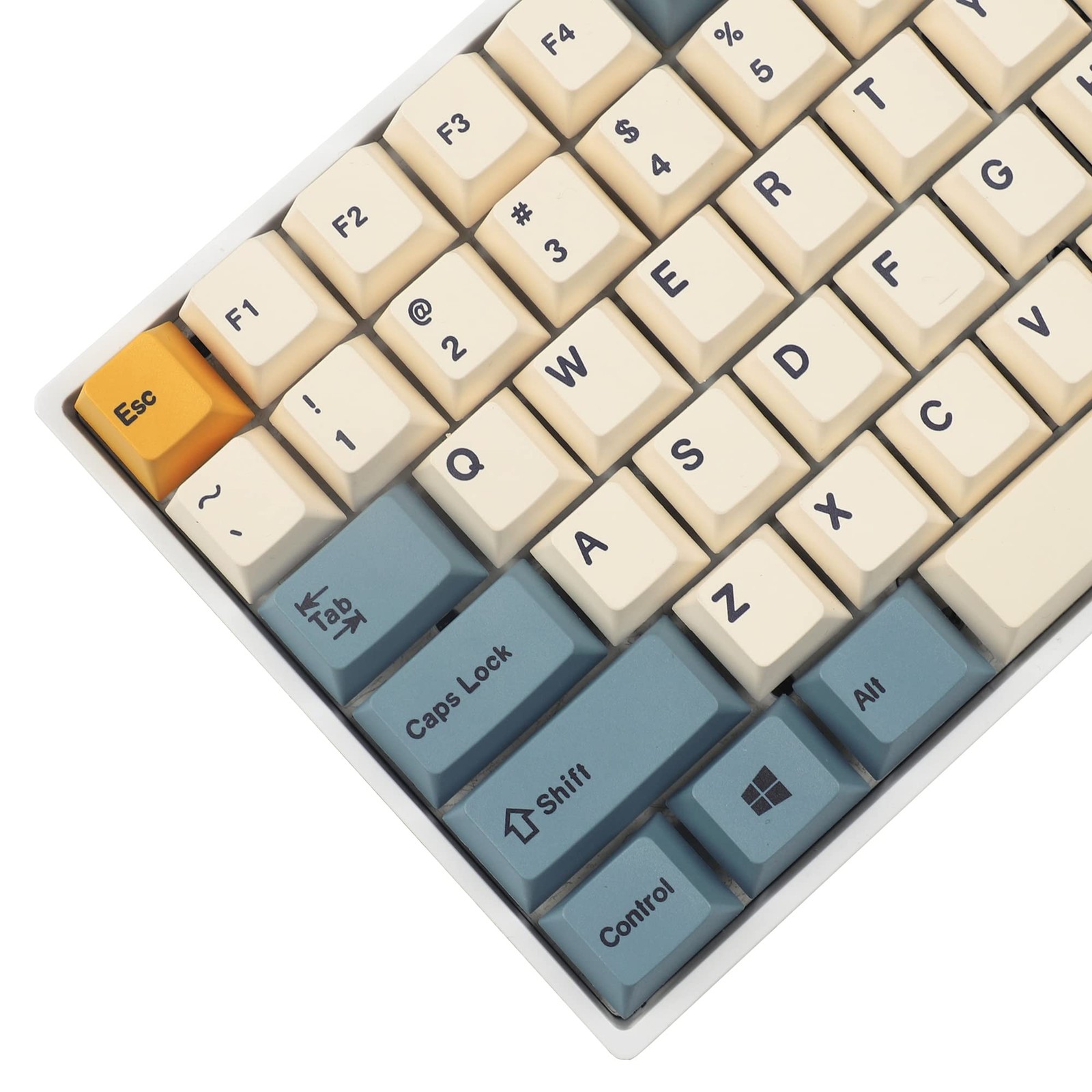 145 PCS Apricot Yellow DyeSub Mac PBT Keycaps Fits 61/64/68/75/87/96/104
