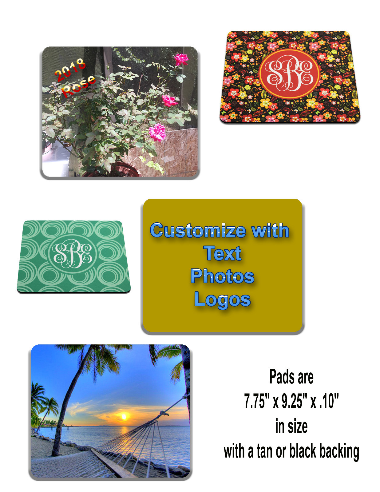 Custom Personalized Photo Mouse Pad 1/8"