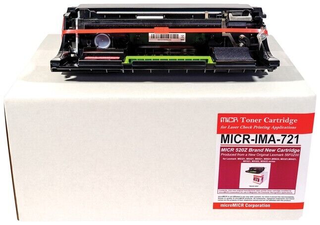 microMICR Toner Cartridge - Black (MICR-IMA 721) 52OZ-Lexmark Alternative - NEW