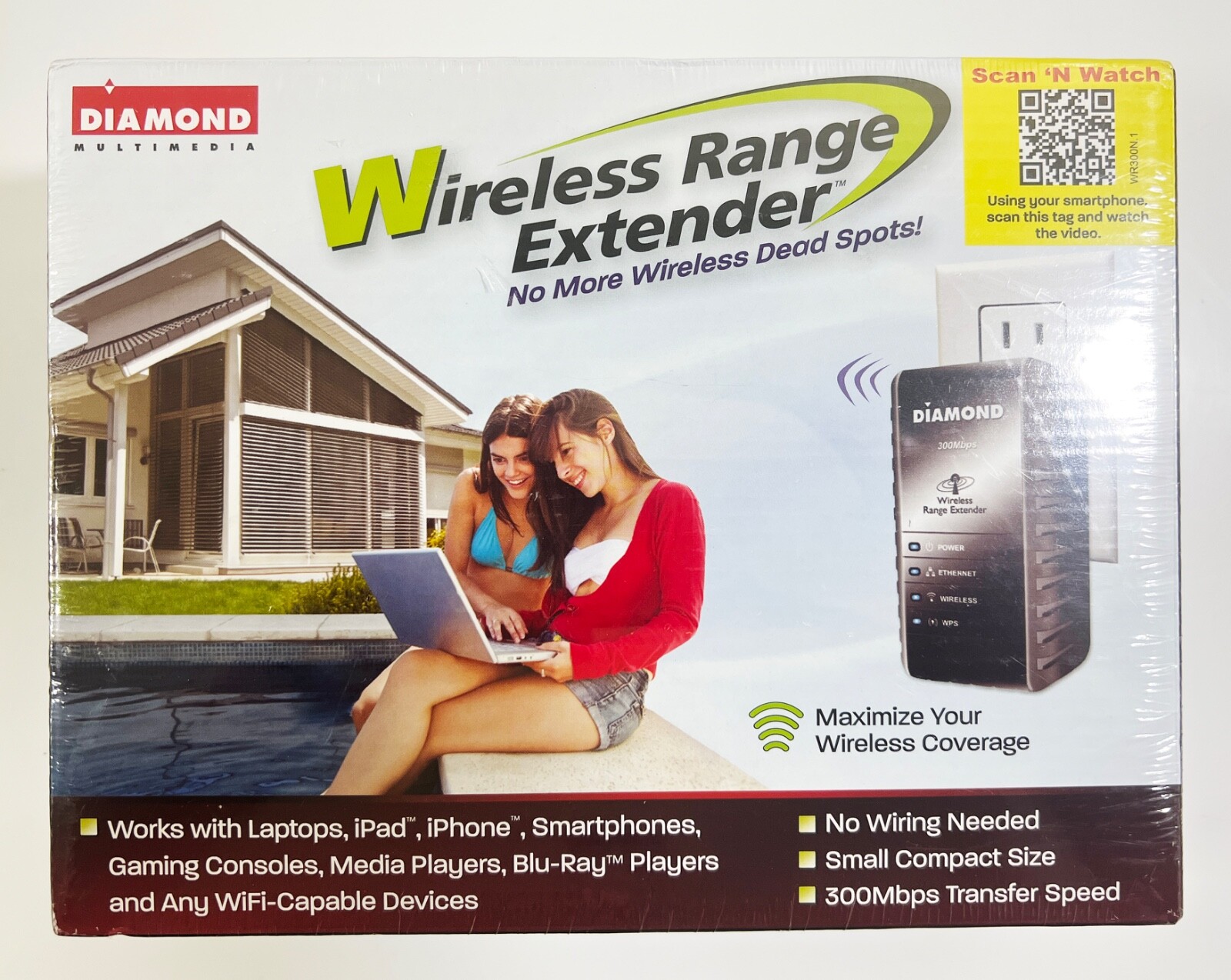 DIAMOND - WIRELESS RANGE EXTENDER - WR300N (BRAND NEW SEALED)