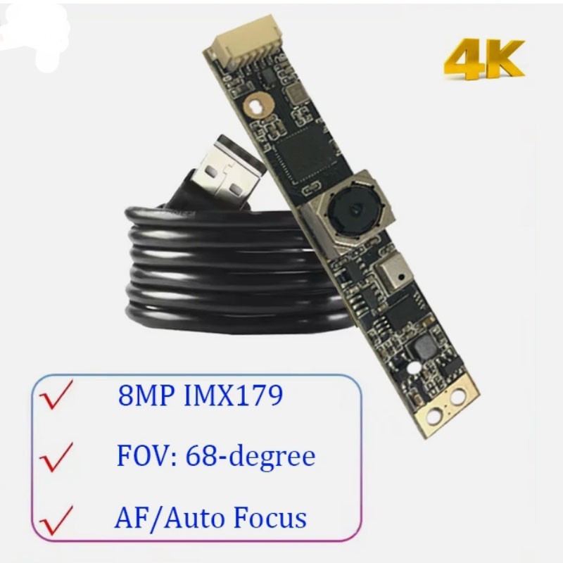4K HD 8MP Autofocus USB Camera USB 2.0 Lightburn Camera 3264*2448 15fps 68° NEW