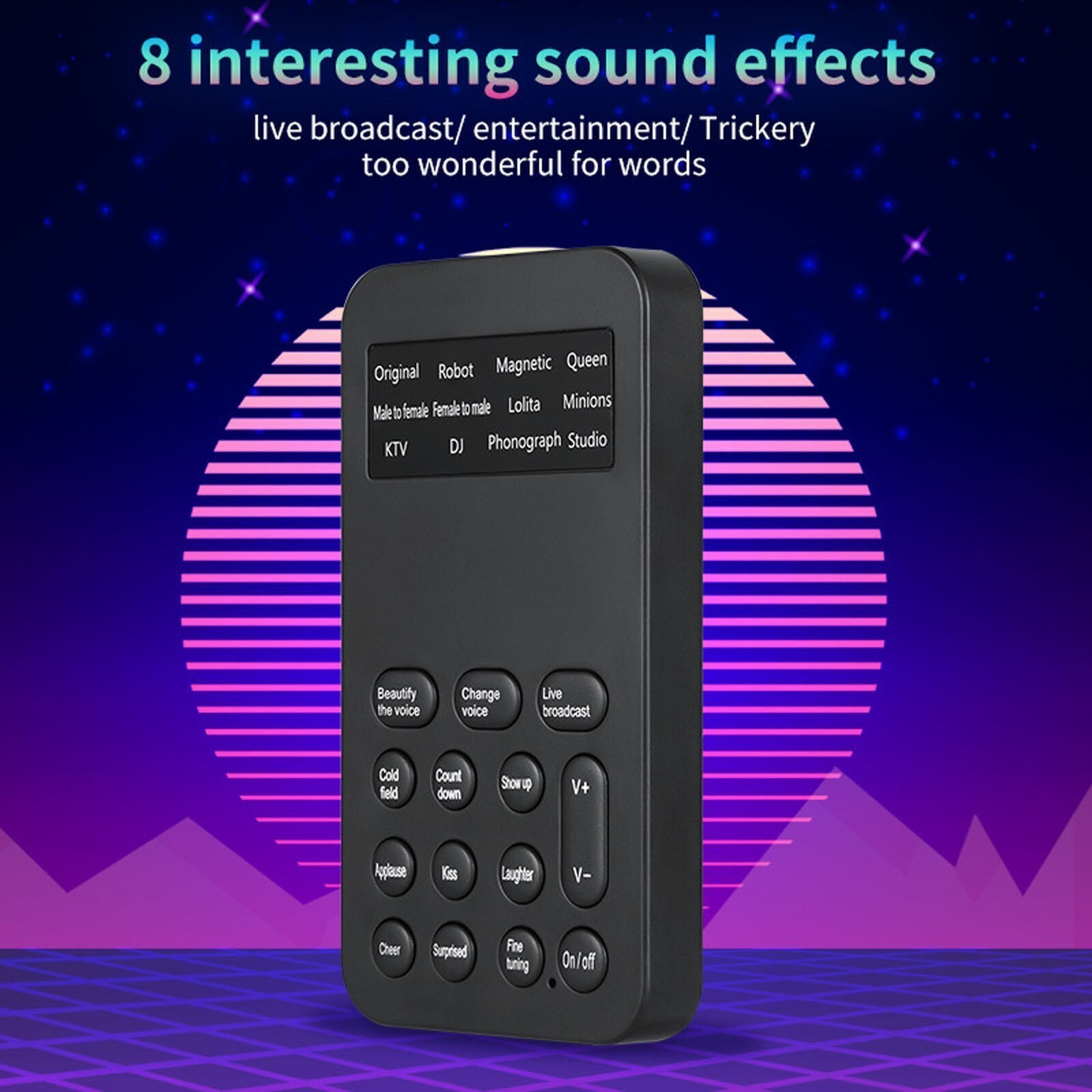 Voice Changer Handheld Mini Voice Changer Device 8 Sound Effects Machine