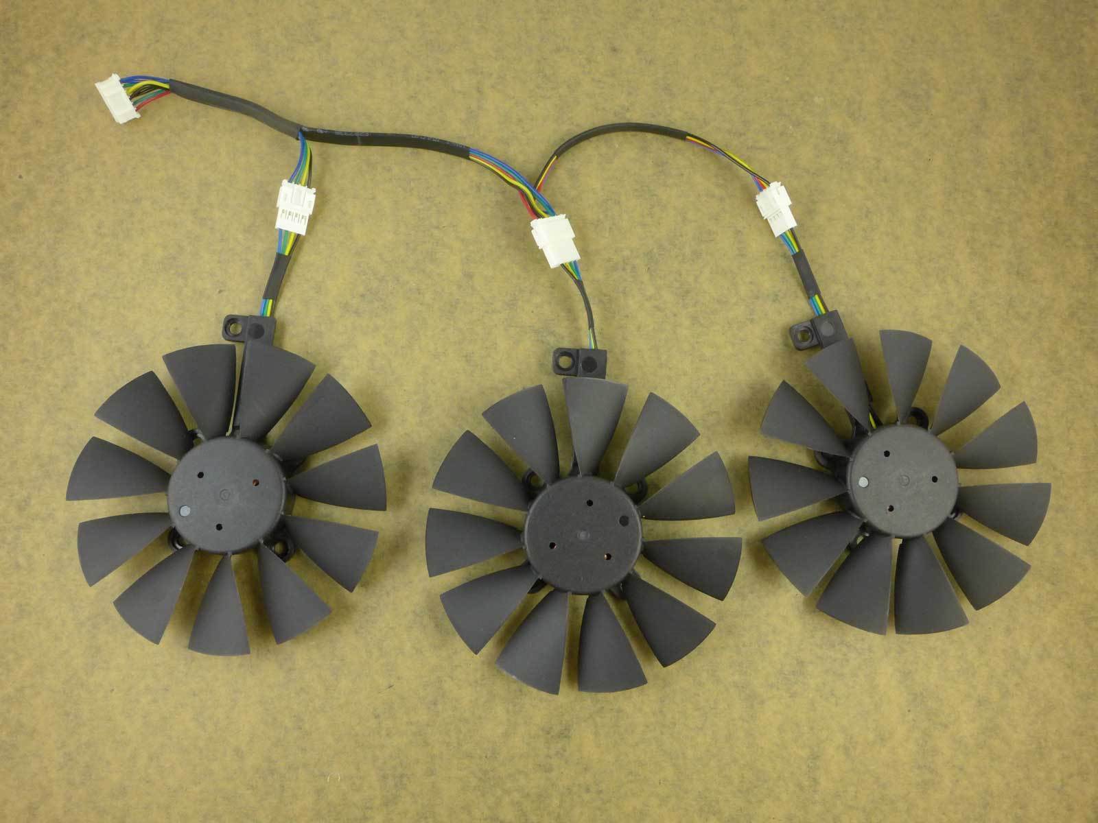 Set of 3 Fan Cooler Fan For ASUS Strix GTX 980Ti R9 390 390X PLD09210S12HH 88mm