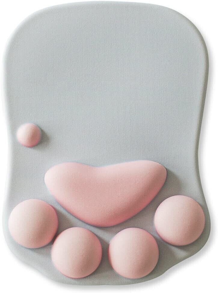 Cat Paw Mouse Pad w/ Wrist Support Soft Gel Wrist Rest Pad Cute Cushion Mousepad