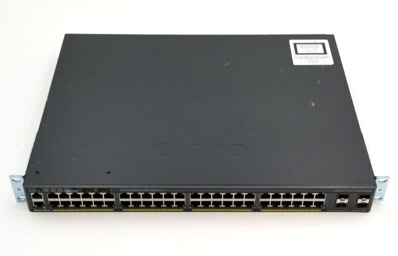 Cisco Catalyst 2960-X WS-C2960X-48FPD-L 48 Ports Rack Mountable Network Switch