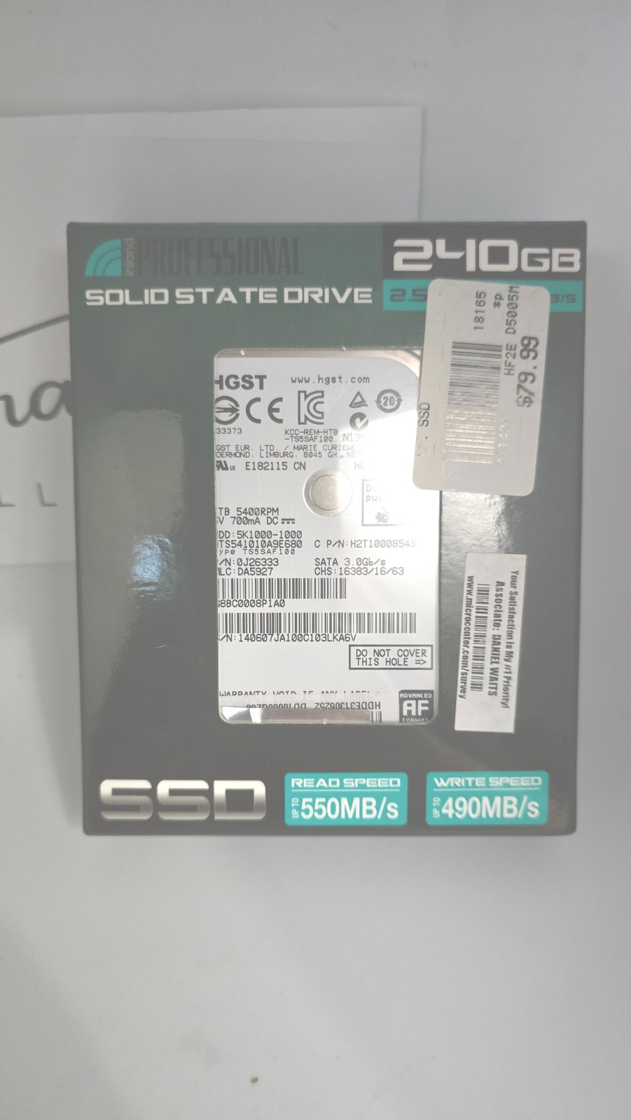 HGST 240GB 2.5 Inch Solid State Drive SATA 3.0gb/s